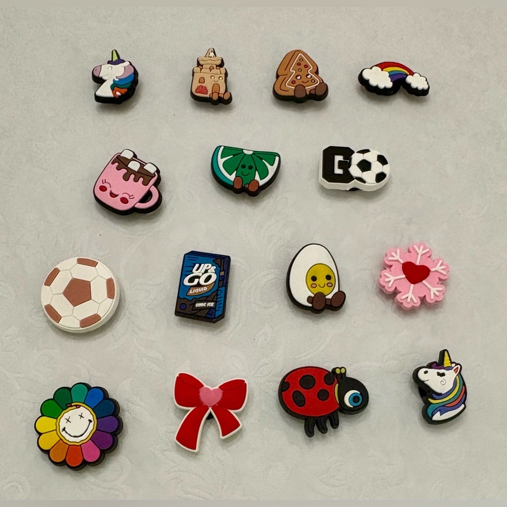 15 Assorted Children's Unisex Croc Charms For Shoes/sandals/bracelets